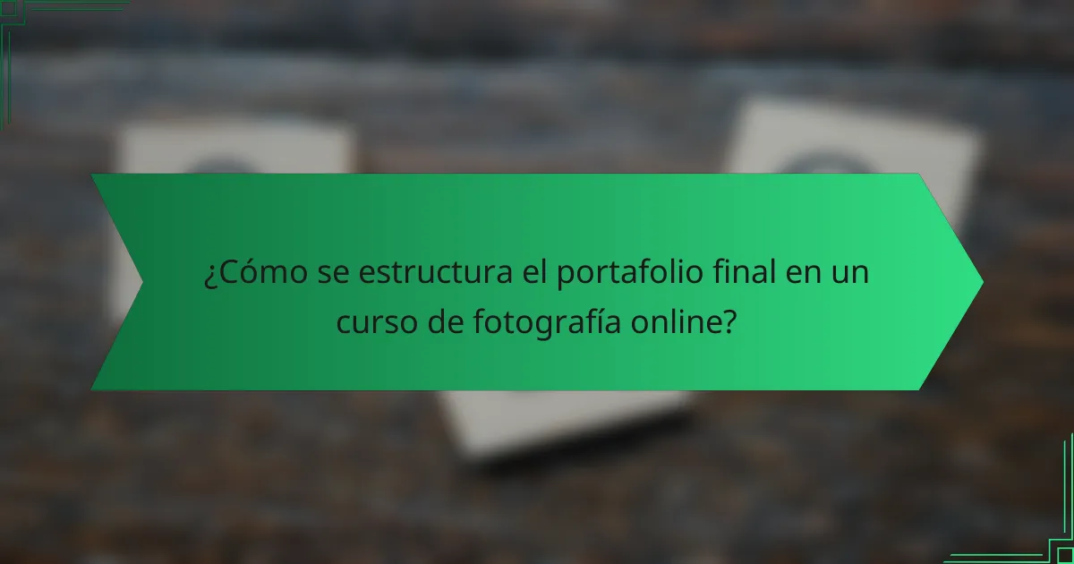 ¿Cómo se estructura el portafolio final en un curso de fotografía online?