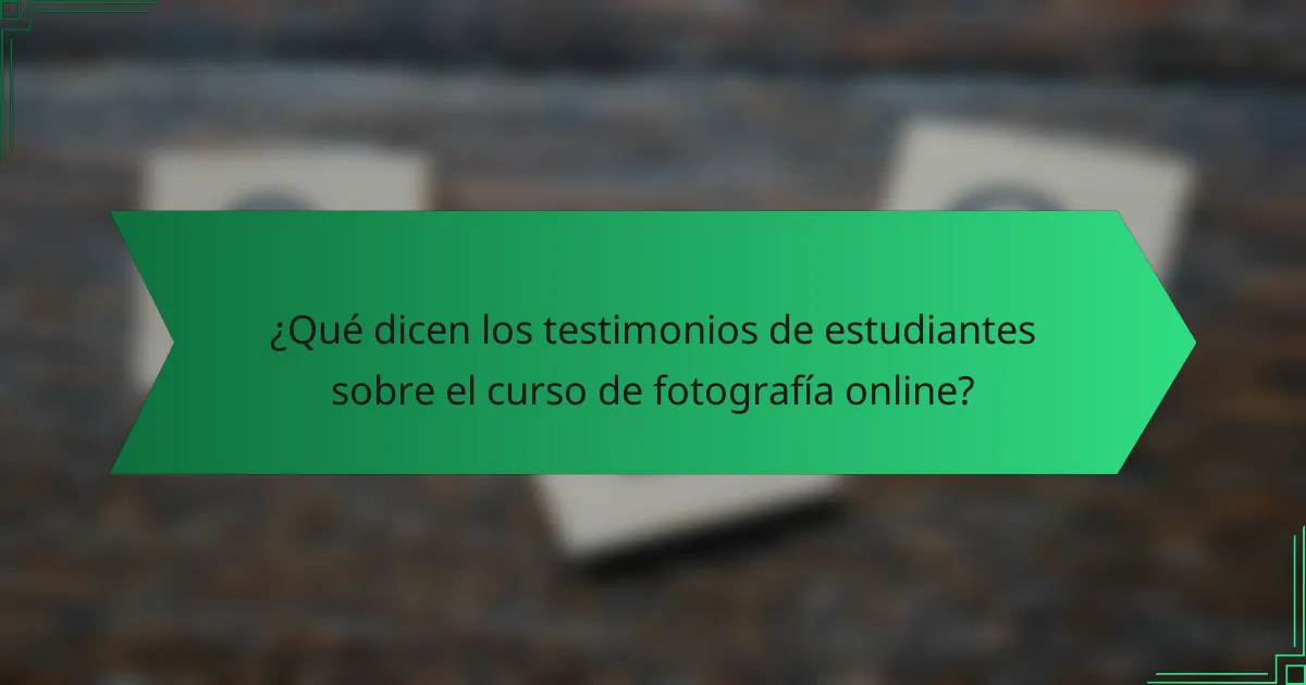 ¿Qué dicen los testimonios de estudiantes sobre el curso de fotografía online?