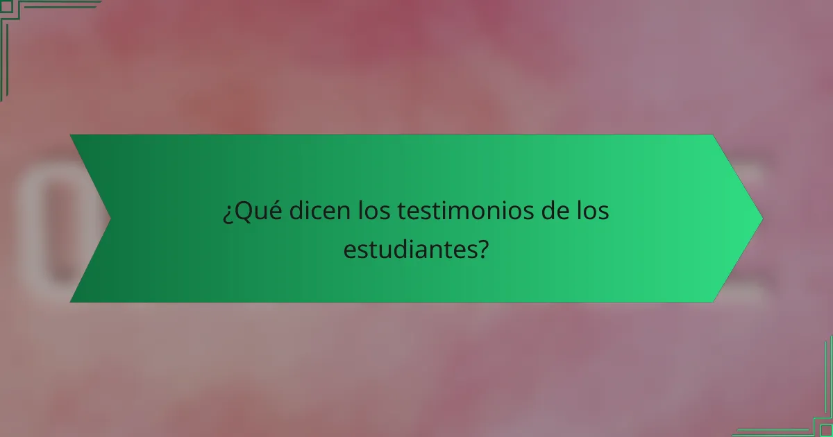 ¿Qué dicen los testimonios de los estudiantes?